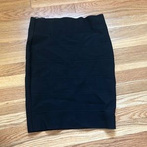 Stretchy black pencil skirt